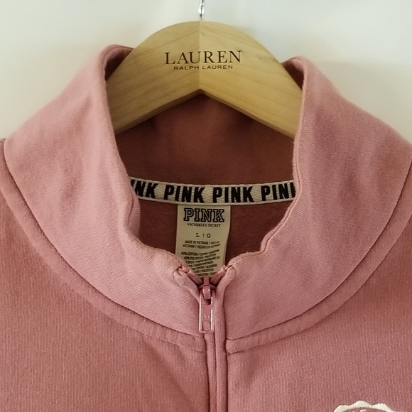 PINK VS Quarter Zip Sweatshirt - Pink Gray - Picture 2 of 10